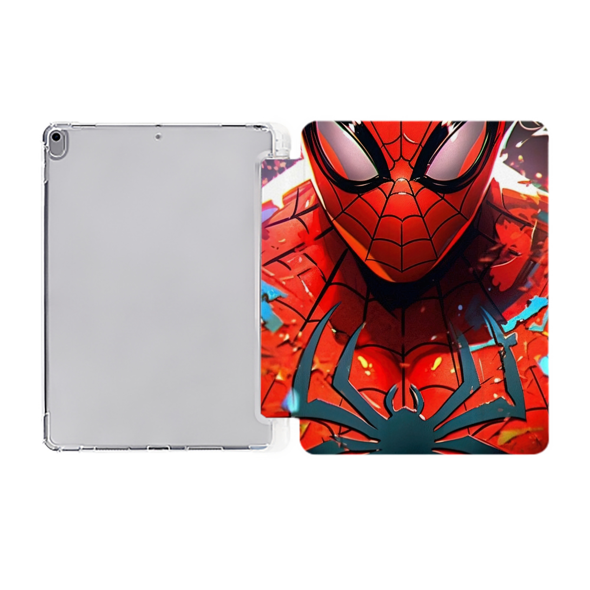 （画像用） Spider Man スパイダーマン IPad ケース ペン収納付き 三つ折りスタンド PUレザー×シリコン 対応機種9.5/10.5/10.9インチ